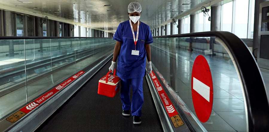 Compulsory Covid-19 testing at airports is being practised in major hubs such as Dubai, Hong Kong, Frankfurt and Paris. Credit: Reuters Photo