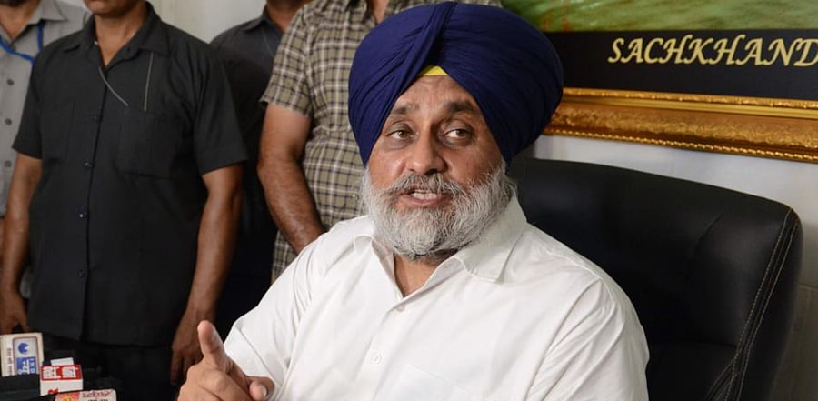 Shiromani Akali Dal (SAD) party, President Sukhbir Singh Badal. Credit: PTI