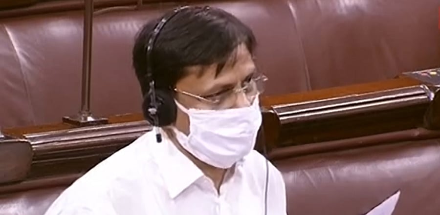 Nityanand Rai speaks in the Rajya Sabha during the ongoing Monsoon Session of Parliament, amid the ongoing coronavirus pandemic, in New Delhi. Credit: PTI Photo
