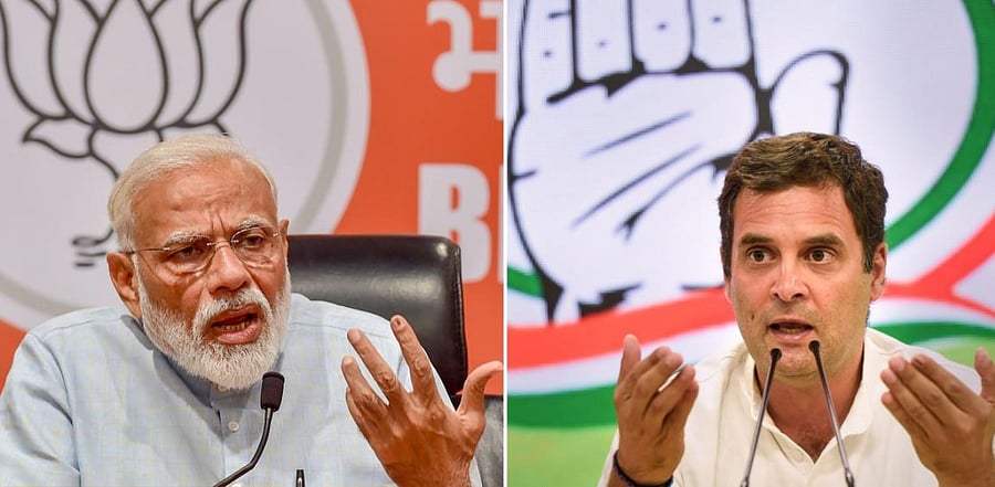Prime Minister Narendra Modi and Congress leader Rahul Gandhi. Credit: PTI