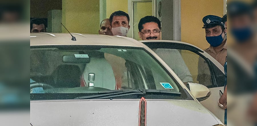 Education Minister KT Jaleel leaves after an interrogation conducted by the National Investigation Agency (NIA), at NIA office in Kochi, Thursday, Sept. 17, 2020. Credit: PTI Photo