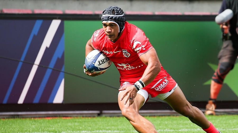 Toulouse's winger Cheslin Kolbe runs with the ball during the European Champions Cup quarter-final rugby union match between Stade Toulousain (Toulouse) and Ulster (Ireland) at the Ernest Wallon Stadium in Toulouse. Credit: AFP.