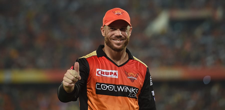 Sunrisers Hyderabad captain David Warner. Credit: PTI Photo