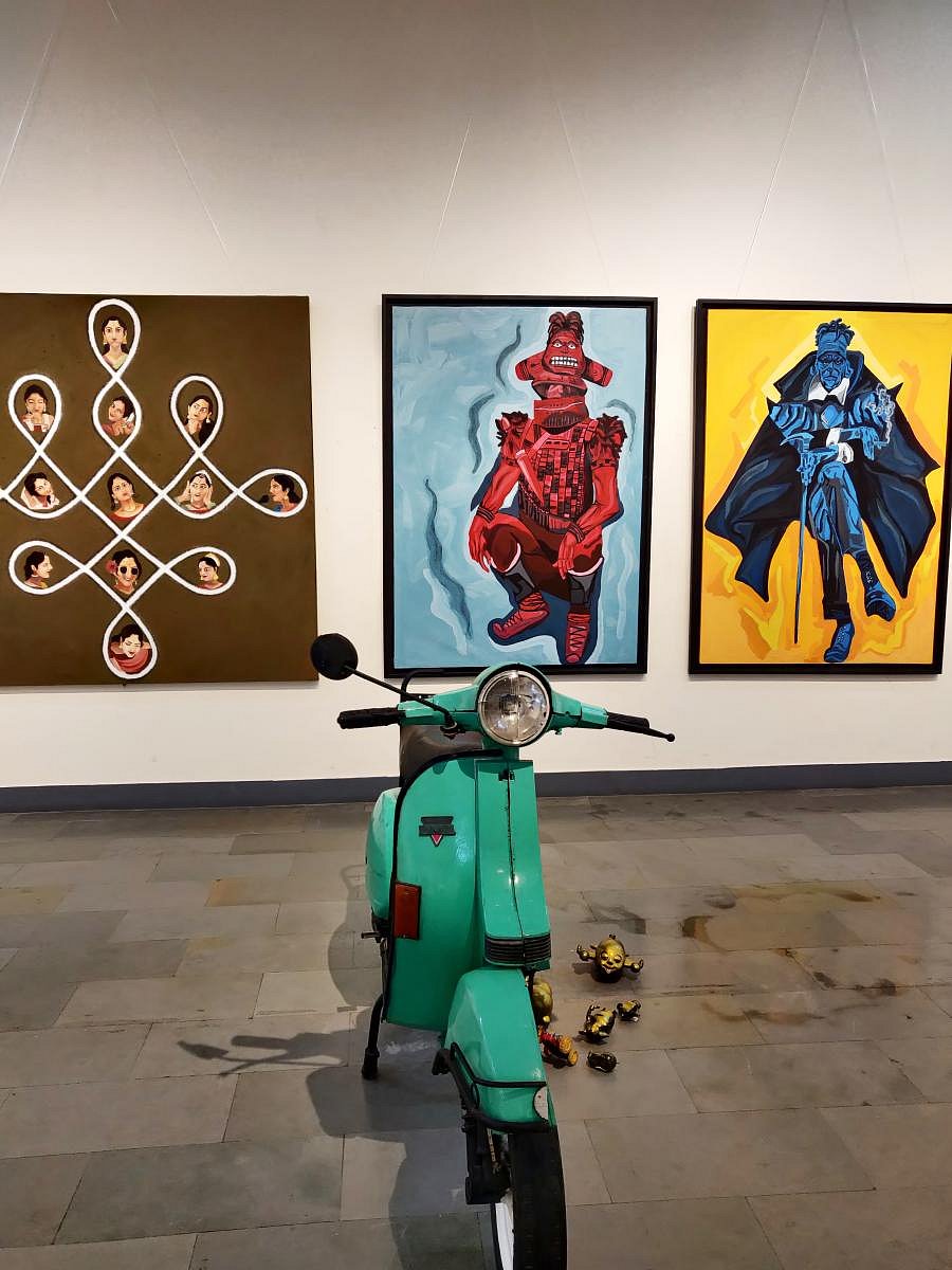 An exhibit at the BVA, Karnataka Chitrakala Parishath, Annual Show 2020