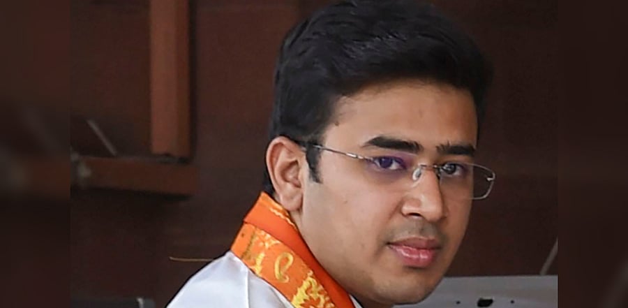 BJP MP Tejasvi Surya. Credit: PTI File Photo
