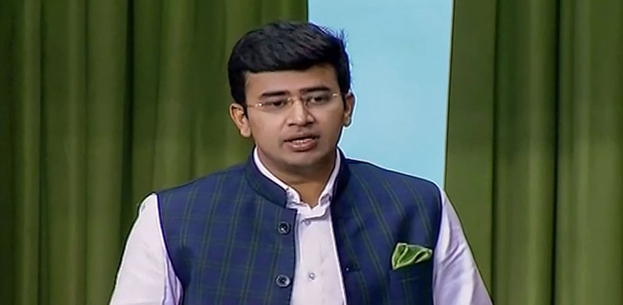 Bengaluru South MP Tejasvi Surya. Credit: PTI Photo