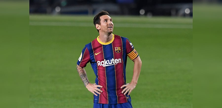Barcelona's Argentinian forward Lionel Messi smiles during the Spanish league football match FC Barcelona against Villarreal CF at the Camp Nou stadium in Barcelona. Credit: AFP