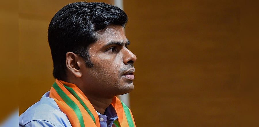 Former IPS Officer K Annamalai joins BJP in New Delhi. Credit: PTI