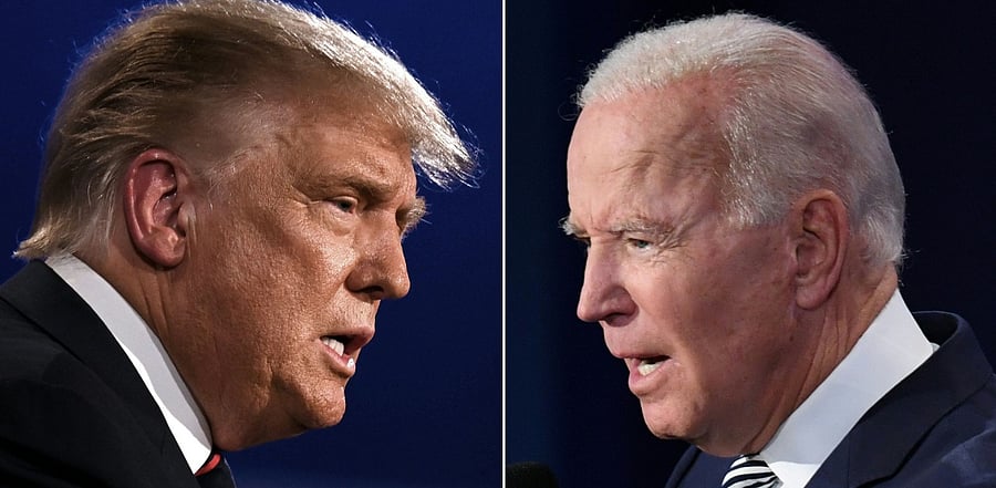US President Donald Trump (L) and Democratic Presidential candidate former Vice President Joe Biden. Credit: AFP Photo