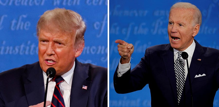 US President Donald Trump and Democratic presidential nominee Joe Biden. Credit: Reuters Photo