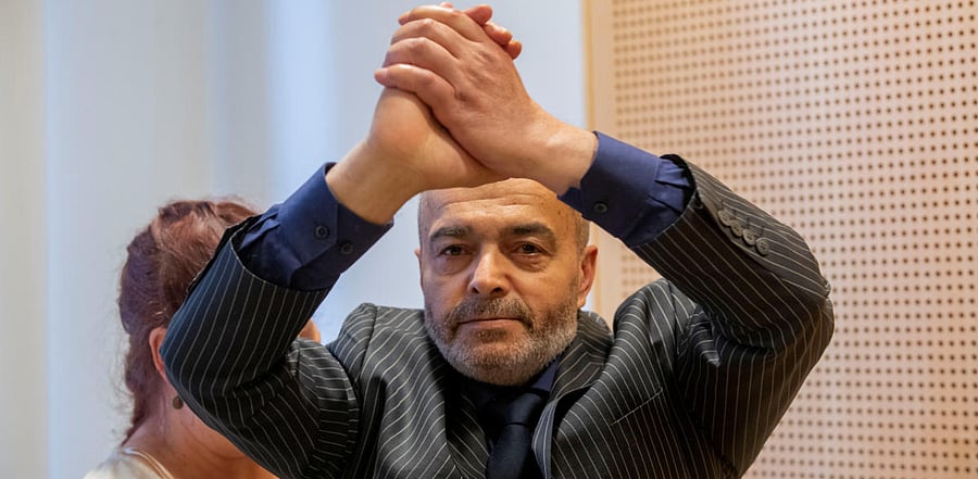 Walid Abdulrahman Abu Zayed gestures during a court hearing in Oslo, Norway. Credit: Reuters Photo