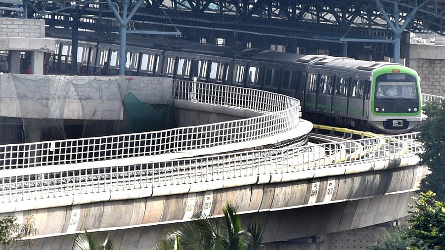 BMRCL starts Namma Metro rail first trial run, new R4 extension under phase 2 between Yelachenahalli and Anjanapura, in Bengaluru on Thursday, 27 August 2020. Photo by S K Dinesh