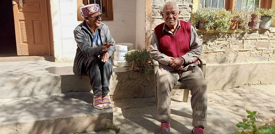 Arjun Gopal’s sons Amar Singh and Ram Dev at Tholang. Credit: PTI Photo
