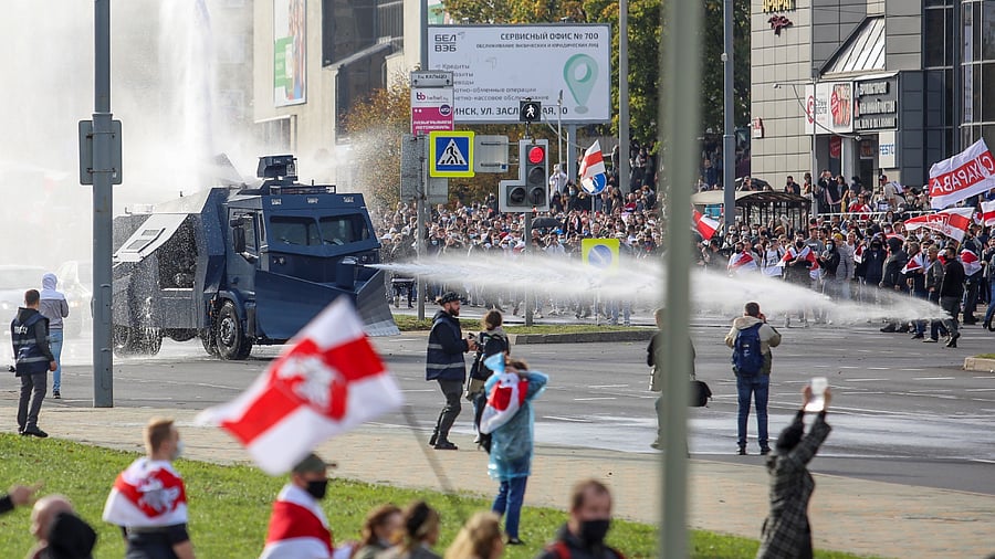 People attend an opposition rally to reject the presidential election results in Minsk, Belarus. Credits: Reuters Photo
