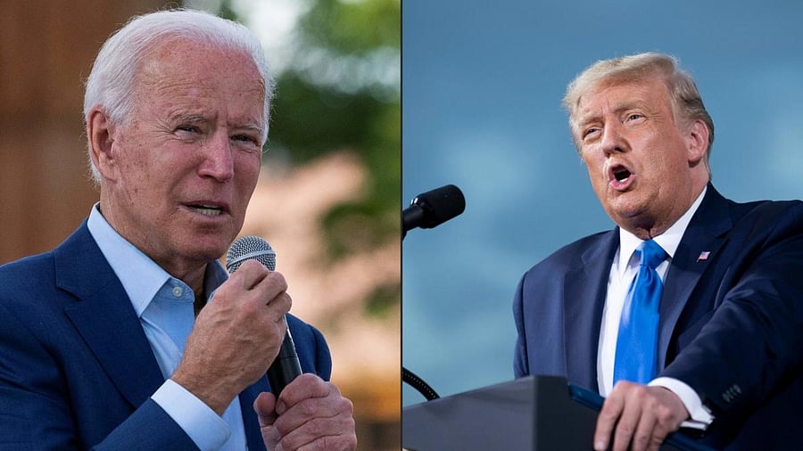 Former Vice President Joe Biden and current US President Donald Trump. Credit: AFP photo.
