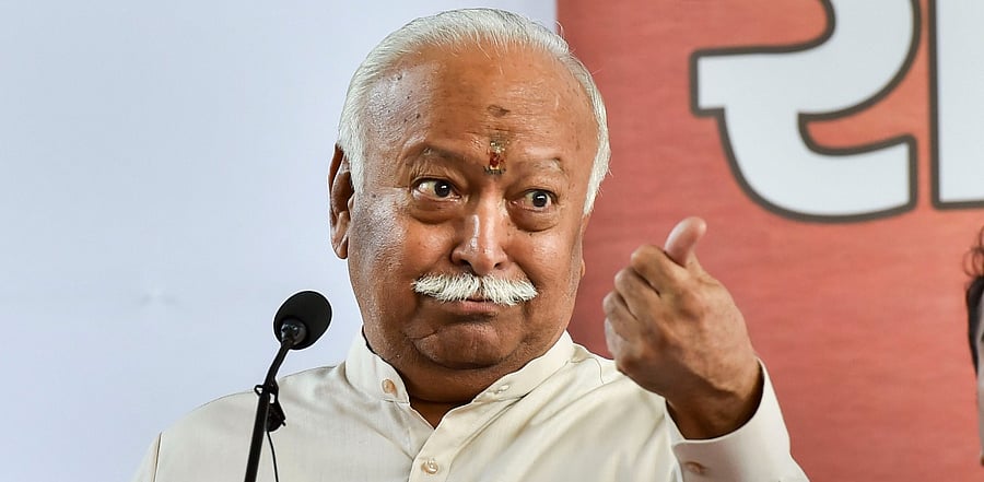 Rashtriya Swayamsevak Sangh (RSS) chief Mohan Bhagwat. Credit: PTI Photo