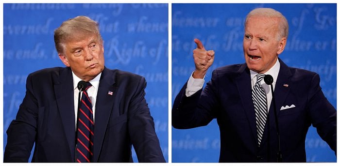 US President Donald Trump and Democratic presidential nominee Joe Biden. Credits: Reuters Photo