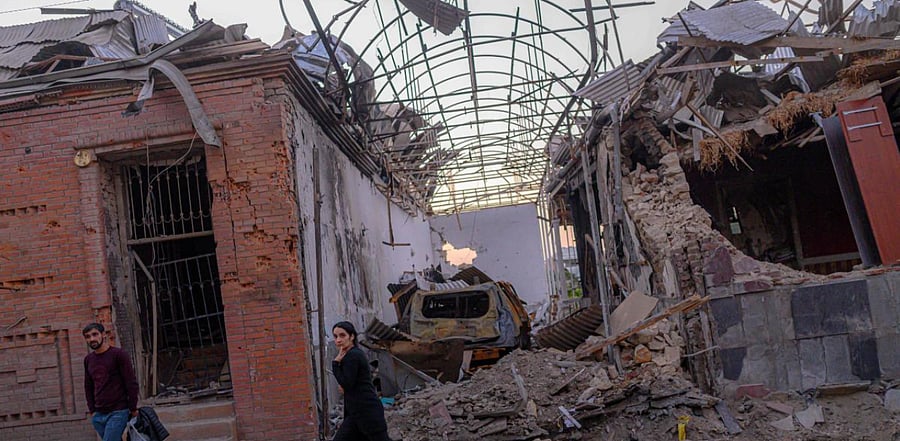 Armenia accused Azerbaijan of shelling a historic cathedral in Nagorno-Karabakh while international mediators seeking to halt escalating fighting over the disputed region were expected to meet in Geneva. Credit: AFP Photo