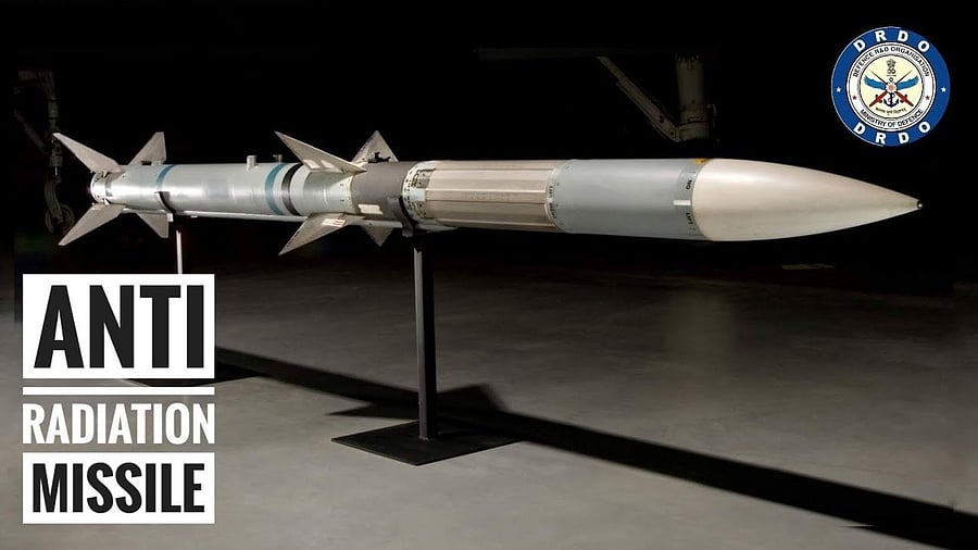 The Rudram-1 missile. Photo: Twitter/PCMohanMP