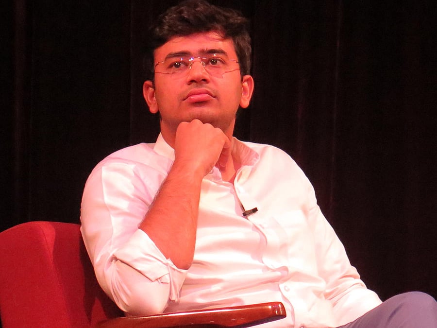 BJYM national president and Bengaluru South MP Tejasvi Surya. Credit: DH