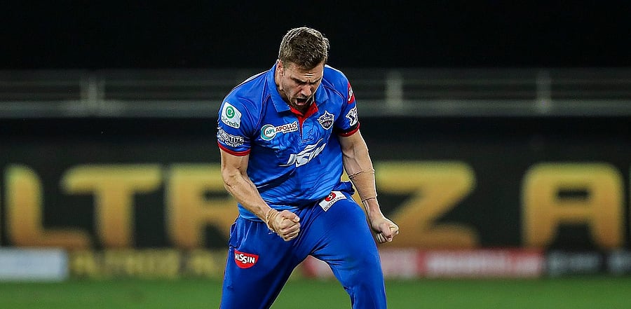 Anrich Nortje of Delhi Capitals. Credit: PTI Photo