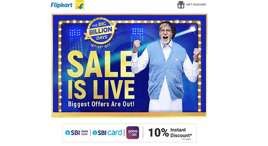 Flipkart's Big Billion Days sale goes live in India. Credit: Flipkart