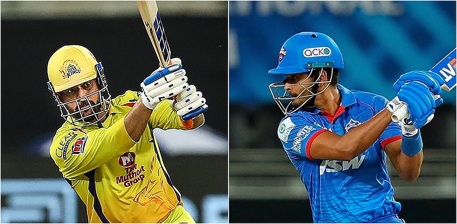 Chennai Super Kings skipper M S Dhoni (L) and Delhi Capitals captain Shreyas Iyer (R). Credit: PTI Photos