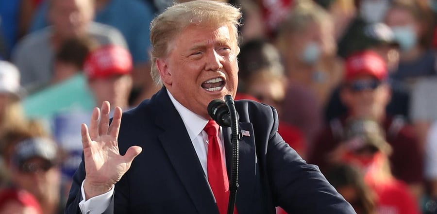 Trump also alleged that left-controlled media and big tech companies are siding with Biden in this poll campaign. Credit: AFP Photo