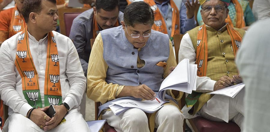 BJP National Vice President Baijayant Jay Panda (C) Credit: PTI Photo