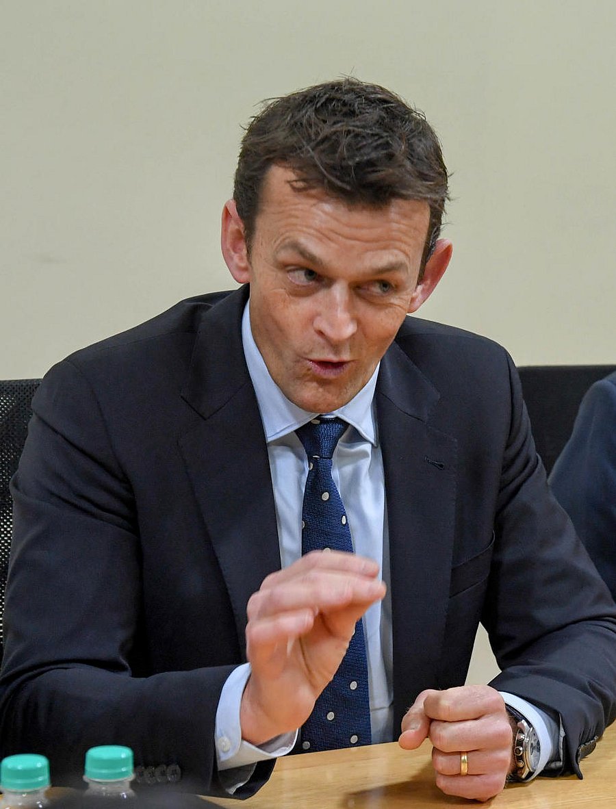 Former Australian cricketer Adam Gilchrist during an interaction with the media in Bengaluru on Wednesday. DH Photo/ B H Shivakumar
