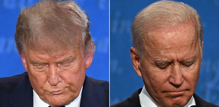 US President Donald Trump (L) and Democratic Presidential candidate and former US Vice President Joe Biden. Credit: AFP