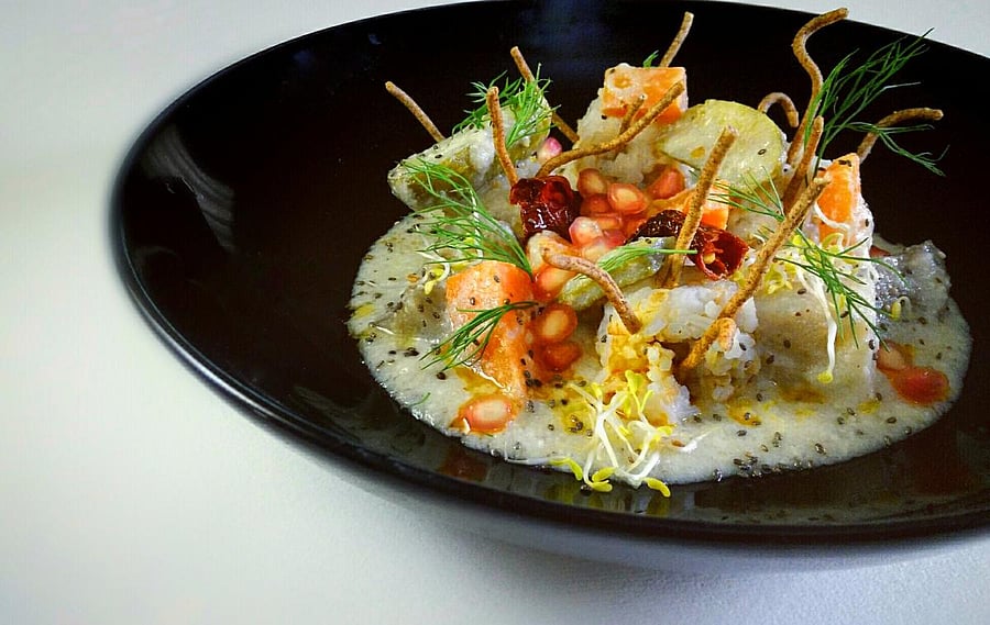 Rice cubes and avial. PHOTOS BY AUTHOR