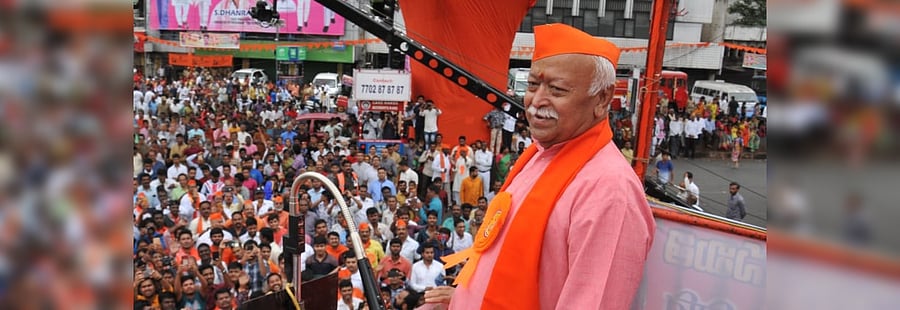 Rashtriya Swayamsevak Sangh chief Mohan Bhagwat. Credit: DH Photo