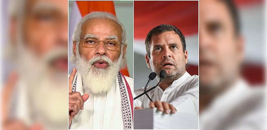 PM Narendra Modi and Congress leader Rahul Gandhi. Credit: PTI