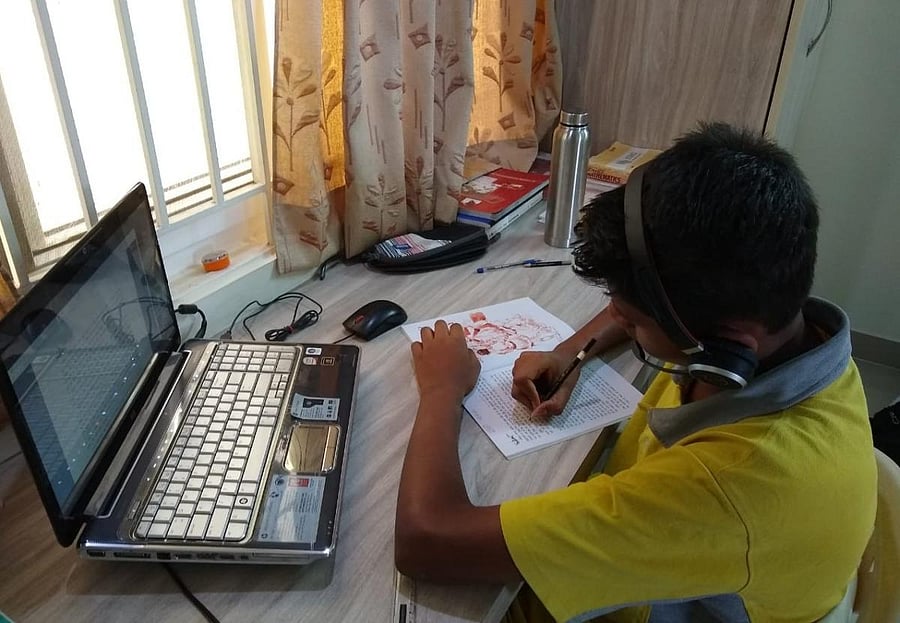 Students have been attending online classes following the outbreak of Covid pandemic. DH File Photo