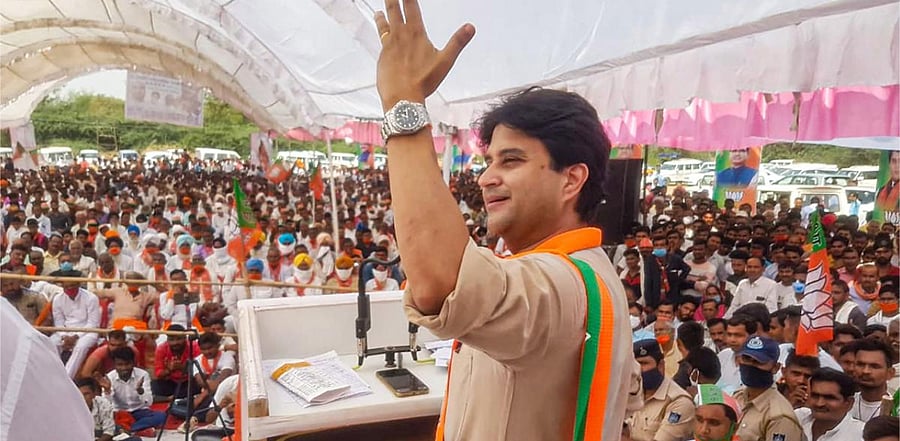 Scindia said for the first time in last 70 years 22 MLAs, including six ministers, resigned for the cause of development. Credit: PTI