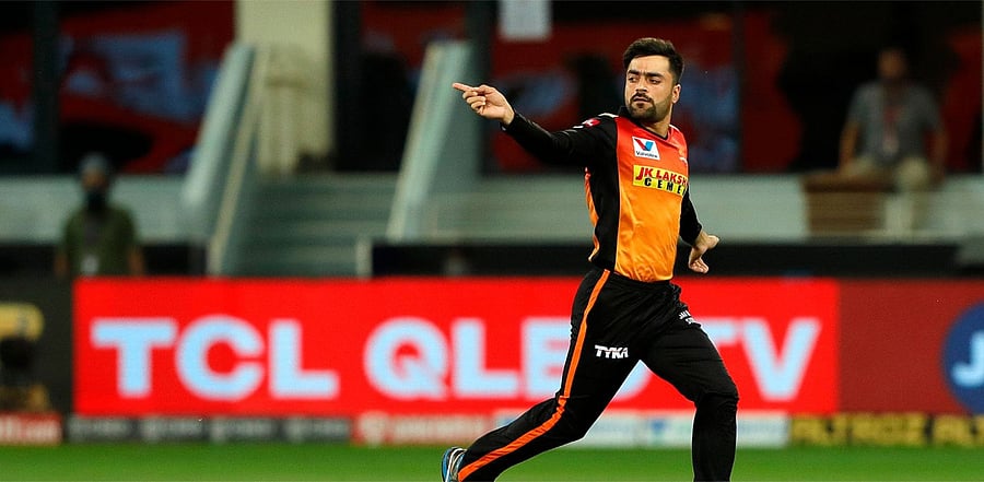 Rashid Khan of Sunrisers Hyderabad celebrates the wicket of Shimron Hetmyer of Delhi Capitals. Credit: IPL Official Website