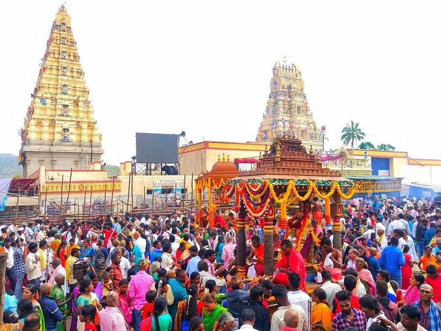 Male Mahadeshwara Swamy temple in Hanur taluk, Chamarajanagar district. DH PHOTO