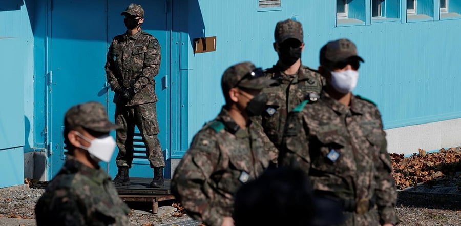 South Korean military near the Demilitarised Zone. Credit: Reuters Photo