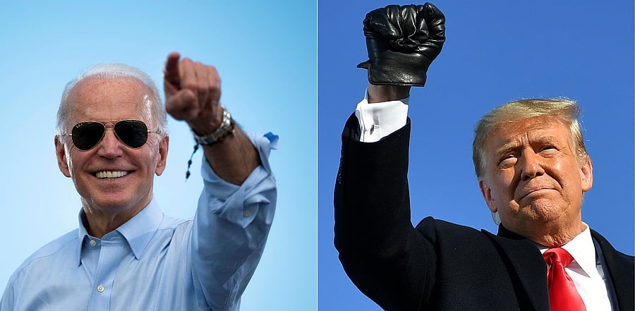 Democratic presidential candidate Joe Biden (L) and US President Donald Trump. Credit: AFP Photo