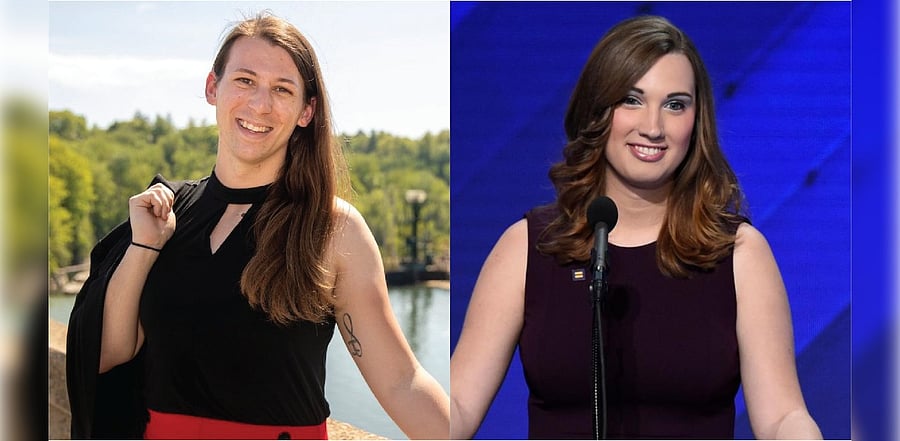 Vermont legislator Taylor Small, Delaware legislator Sarah McBride. Credit: AFP/ Twitter