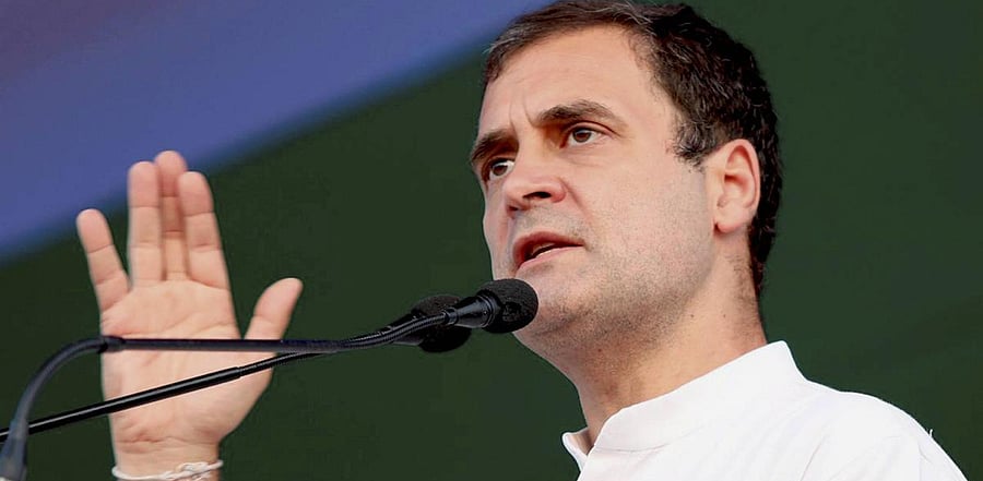 Congress leader Rahul Gandhi during a rally. Credit: PTI Photo