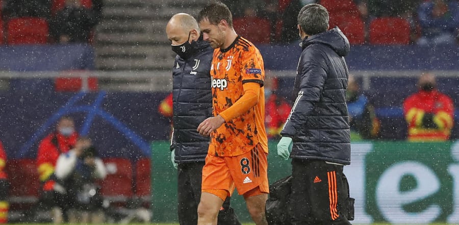 Juventus’ Aaron Ramsey leaves the pitch after sustaining an injury. Credit: Reuters Photo