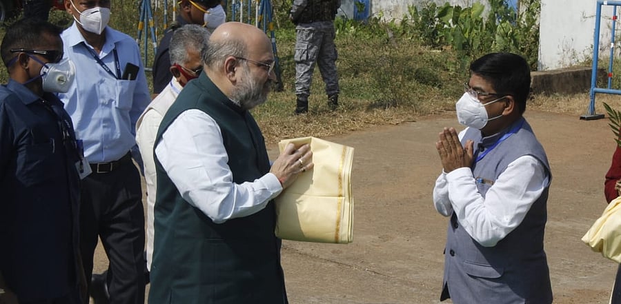 Union Home Minister Amit Shah in West Bengal's Bankura district for organizational meeting. Photo Credit: West Bengal BJP