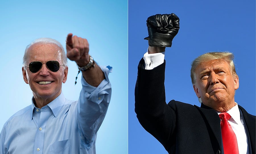 Democratic presidential candidate Joe Biden (L) and US President Donald Trump. Credit: AFP Photo