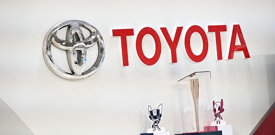 The logo of Japan's Toyota is displayed at the company's showroom in Tokyo. Credit: AFP Photo
