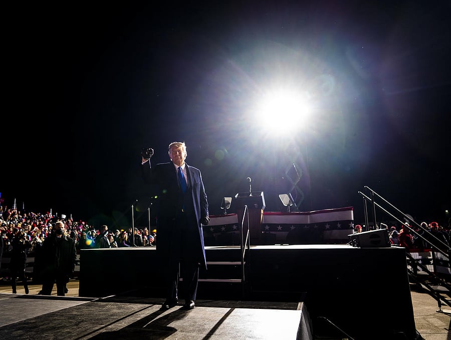President Donald Trump during a campaign rally at Eppley Airfield in Omaha, Neb., Oct. 27, 2020. As voters head to the polls, they worry that the next generation of Americans will be worse off. (Doug Mills/The New York Times)Voter uneases