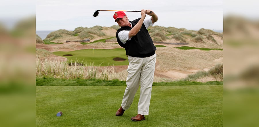  US President Donald Trump golfs at Trump National Golf Club. Credit: AFP Photo