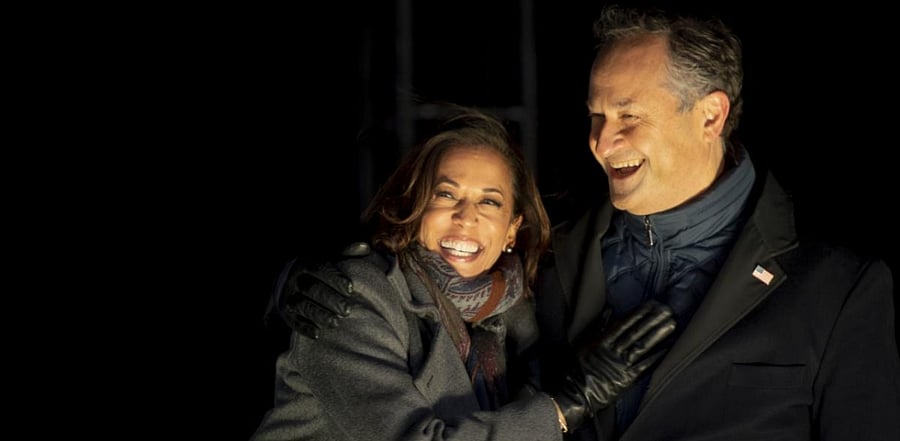 Harris is married to Emhoff, 56, a successful entertainment lawyer. Credit: AFP