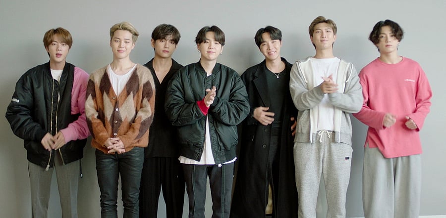 BTS accept the win for Best Group at the MTV EMA's 2020, in Los Angeles, California. Credit: Reuters